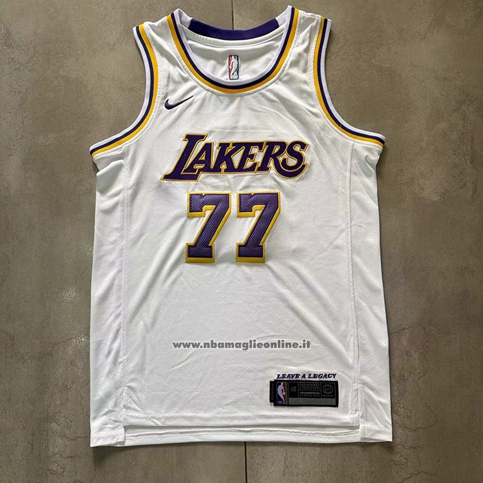 Maglia Los Angeles Lakers Luka Doncic No 77 Association 2024-25 Bianco